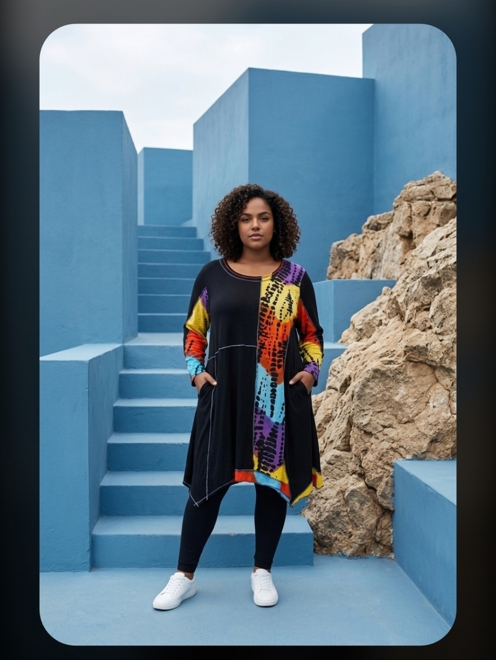 Parsley & Sage Multicolor Abstract Tunic